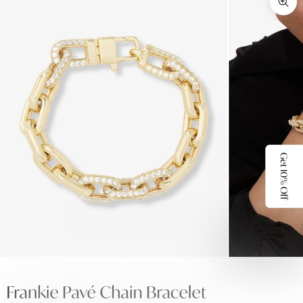 Melinda Marie Frankie Pave Chain Bracelet - Picture 4 of 4